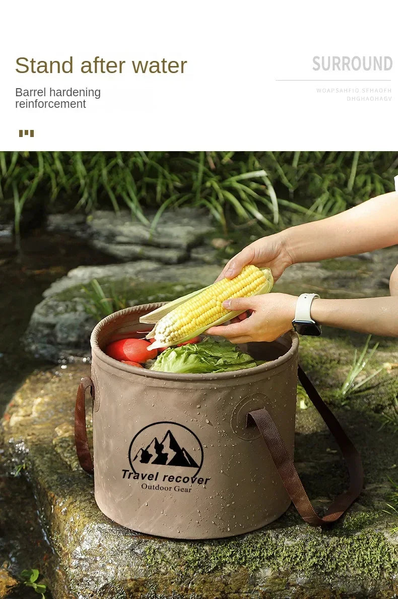 5/10/20L Outdoor Multifunctional Bucket Collapsible Portable Travel Bucket Large Capacity Carrying Bucket Camping Fishing Bucket