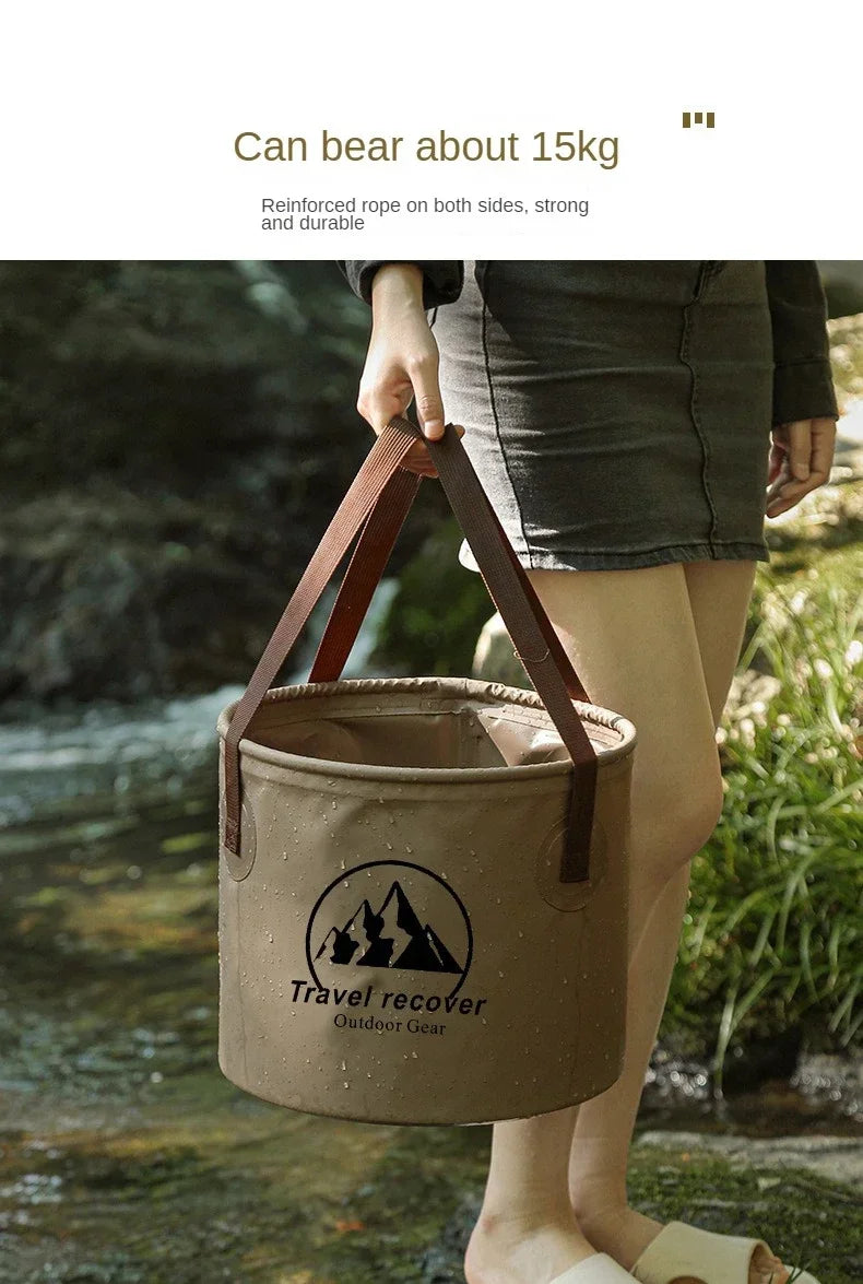 5/10/20L Outdoor Multifunctional Bucket Collapsible Portable Travel Bucket Large Capacity Carrying Bucket Camping Fishing Bucket