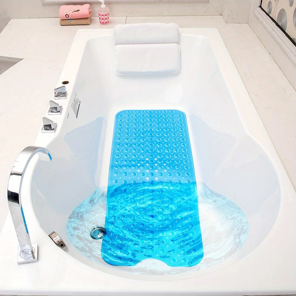 1Pc non-slip shower mat bathtub mat with drain holes and suction cups machine washable household bathroom shower carpet bathroom