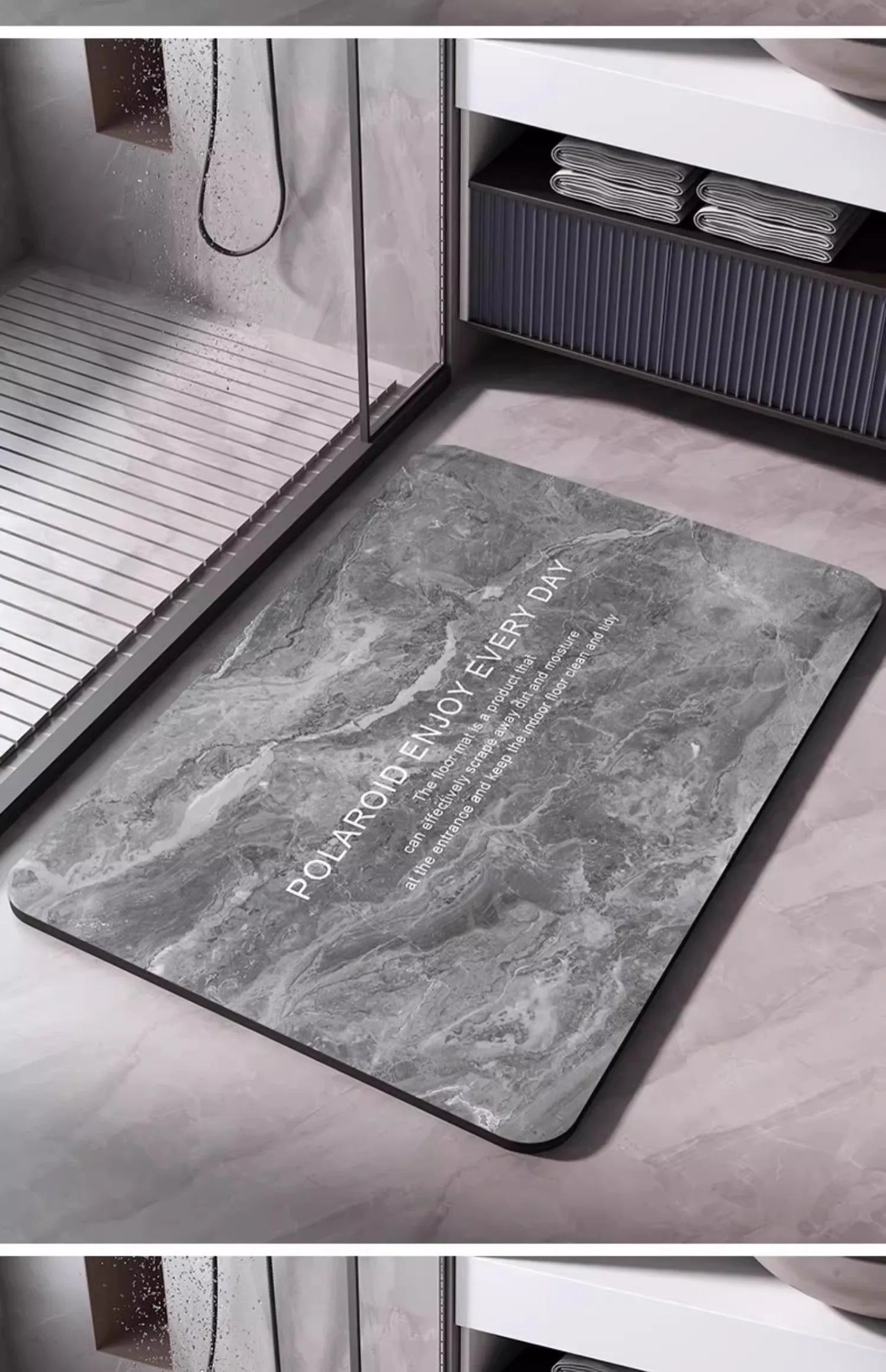 Diatomite Bath Mats Bathroom Absorbent Anti Slip Floor Mat Foot Carpet Quick Dry Shower Toilet Rug Doormat Washable